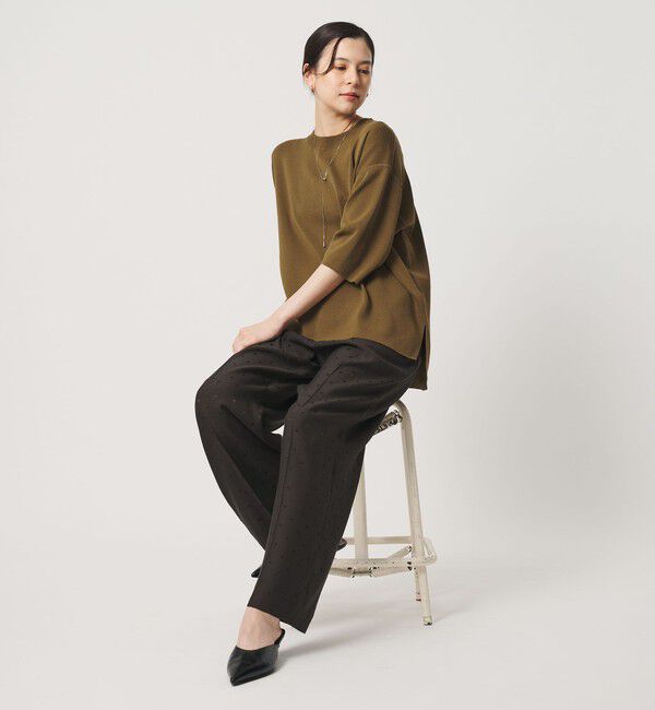 BEAUTY&YOUTH UNITED ARROWS「コットンポリエステル ハーフスリーブ ニットプルオーバー ウォッシャブル」|ニット・セーター|