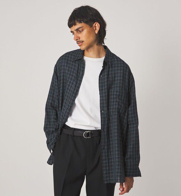 STEVEN ALAN「＜Steven Alan＞ CC ガーゼ マドラスチェック レギュラーカラー シャツ LOOSE」|シャツ・ブラウス|
