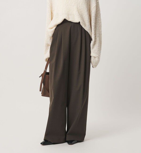 BEAUTY&YOUTH UNITED ARROWS「毛ポリエステルブレンド ワイドタックパンツ 防シワ ウォッシャブル」|その他|
