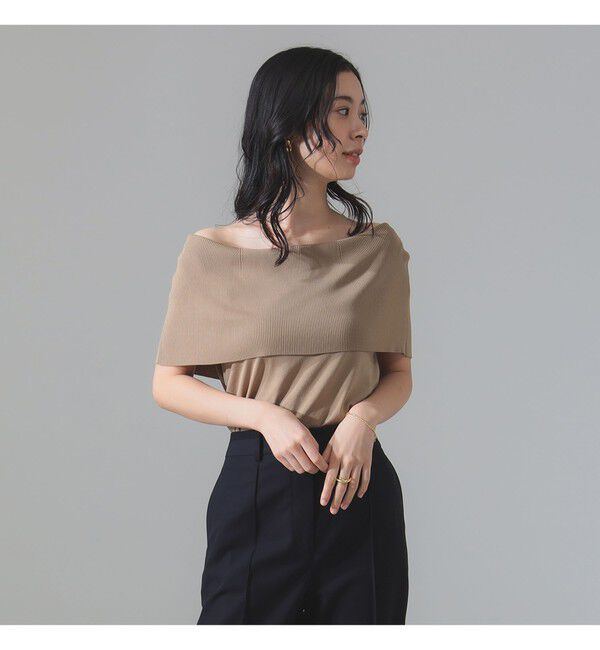 Demi-Luxe BEAMS 「オフショルダー ノースリーブ プルオーバーニット」|ニット・セーター|