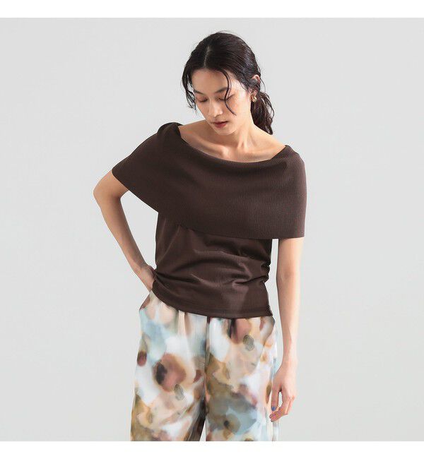 Demi-Luxe BEAMS 「オフショルダー ノースリーブ プルオーバーニット」|ニット・セーター|BROWN