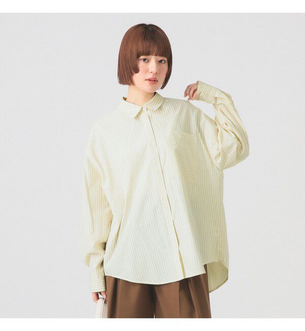Ray BEAMS 「ストライプ ビッグ シャツ　　26SS 日除け 紫外線対策 冷房対策 レジャー アウトドア 春夏」|シャツ・ブラウス|
