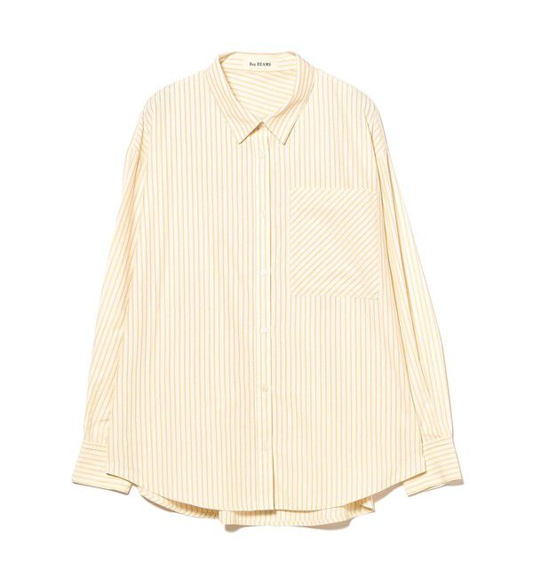 Ray BEAMS 「ストライプ ビッグ シャツ　　26SS 日除け 紫外線対策 冷房対策 レジャー アウトドア 春夏」|シャツ・ブラウス|