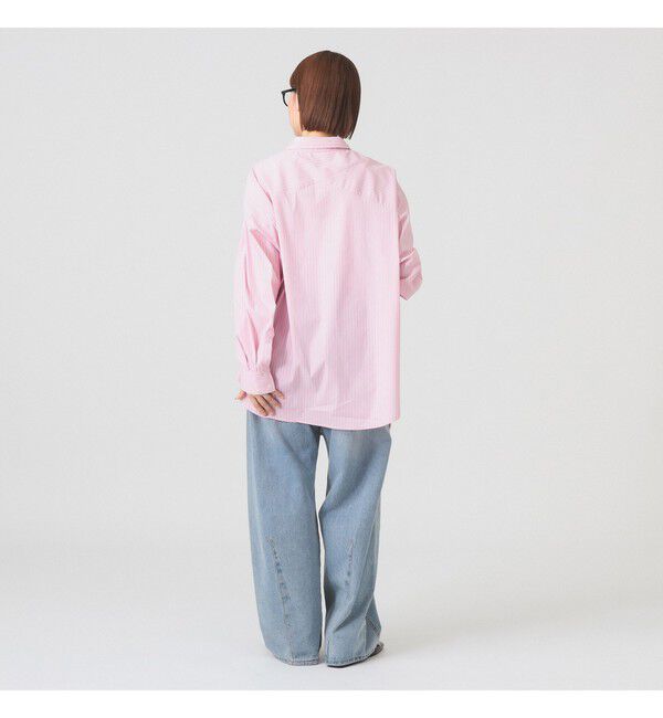Ray BEAMS 「ストライプ ビッグ シャツ　　26SS 日除け 紫外線対策 冷房対策 レジャー アウトドア 春夏」|シャツ・ブラウス|