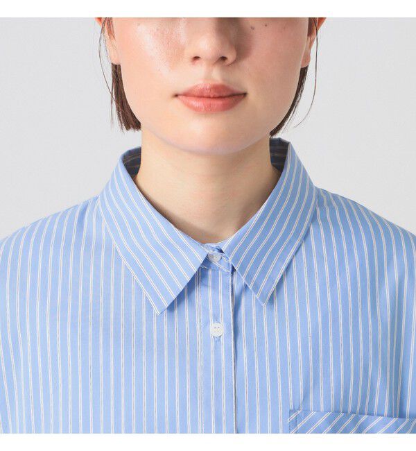Ray BEAMS 「ストライプ ビッグ シャツ　　26SS 日除け 紫外線対策 冷房対策 レジャー アウトドア 春夏」|シャツ・ブラウス|