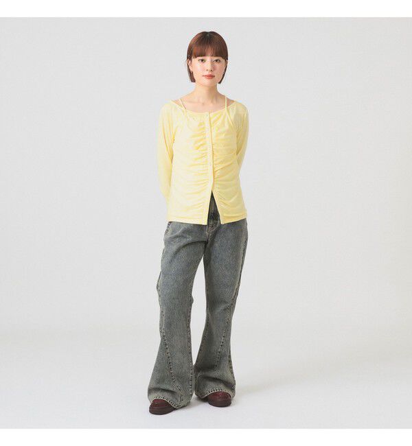 Ray BEAMS 「キャミソール レイヤード ギャザー Tシャツ」|Tシャツ・カットソー|