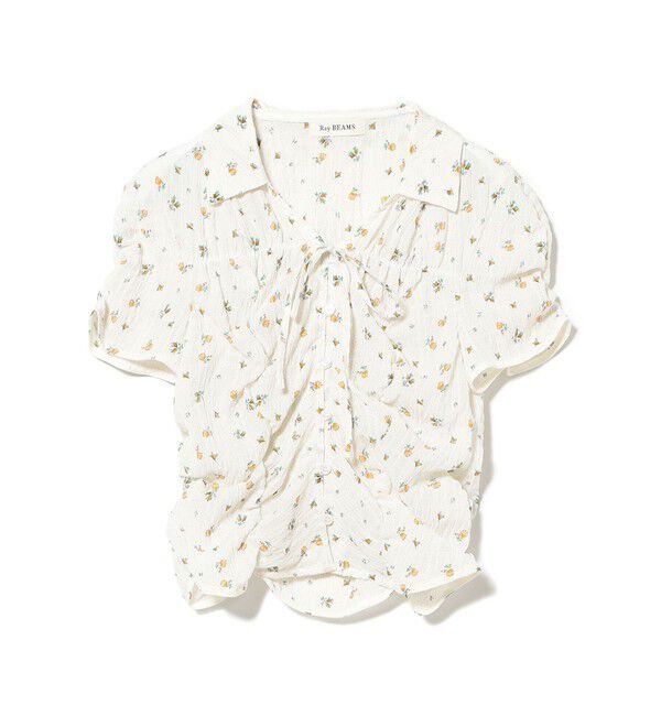Ray BEAMS 「フラワー プリント シャーリング シャツ　　26SS  花柄 ショート丈 洗える イージーケア 夏 ブラウス」|シャツ・ブラウス|