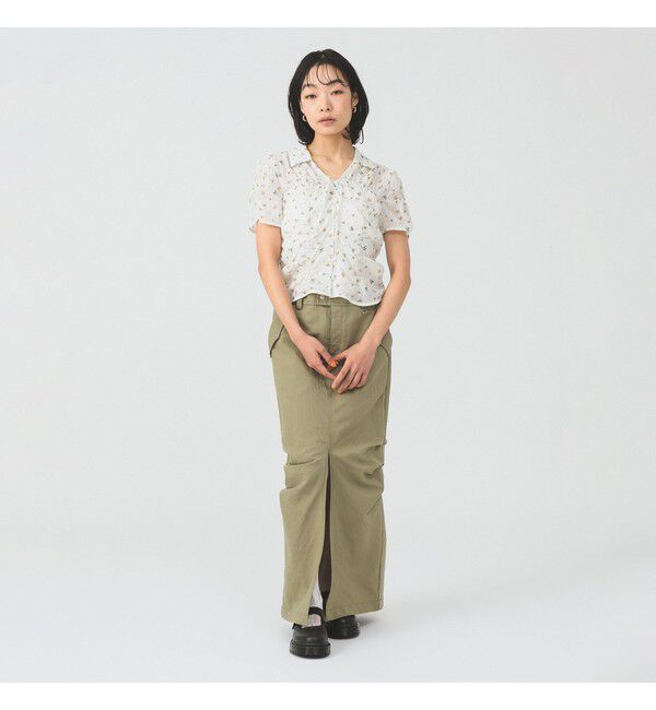 Ray BEAMS 「フラワー プリント シャーリング シャツ　　26SS  花柄 ショート丈 洗える イージーケア 夏 ブラウス」|シャツ・ブラウス|