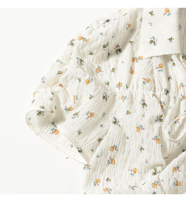 Ray BEAMS 「フラワー プリント シャーリング シャツ　　26SS  花柄 ショート丈 洗える イージーケア 夏 ブラウス」|シャツ・ブラウス|
