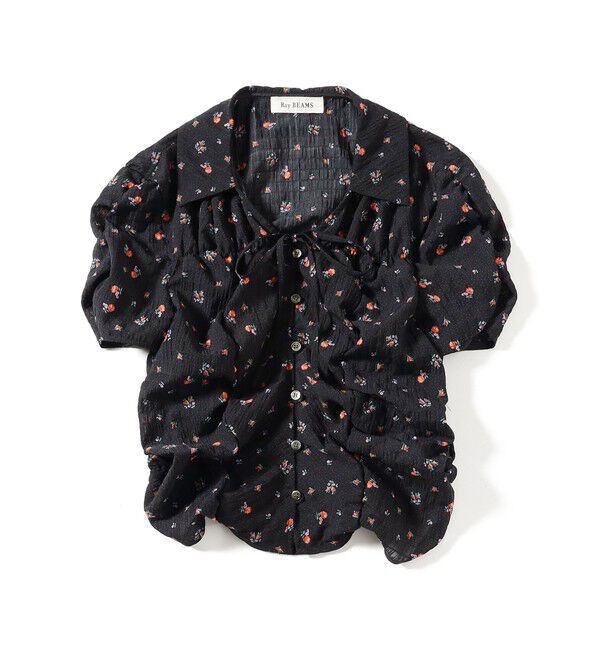 Ray BEAMS 「フラワー プリント シャーリング シャツ　　26SS  花柄 ショート丈 洗える イージーケア 夏 ブラウス」|シャツ・ブラウス|