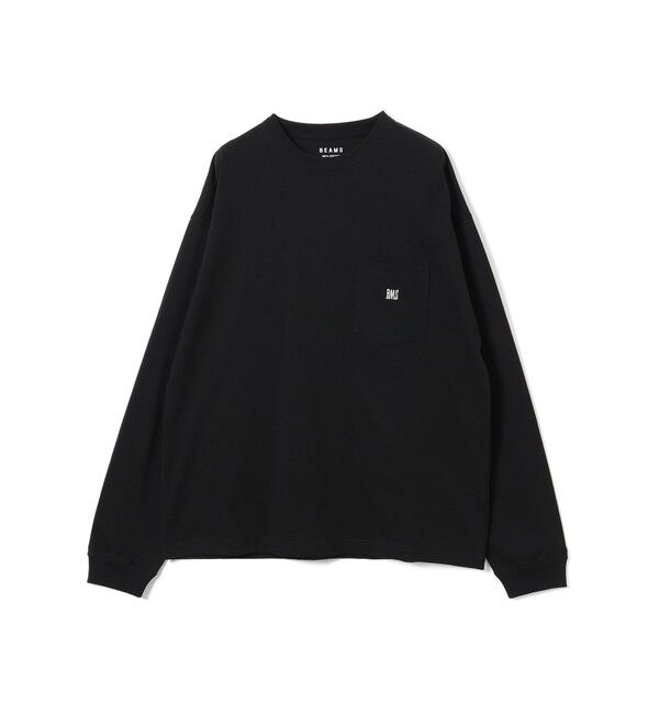 BEAMS「BMSロゴ ロングスリーブ Tシャツ」|Tシャツ・カットソー|BLACK