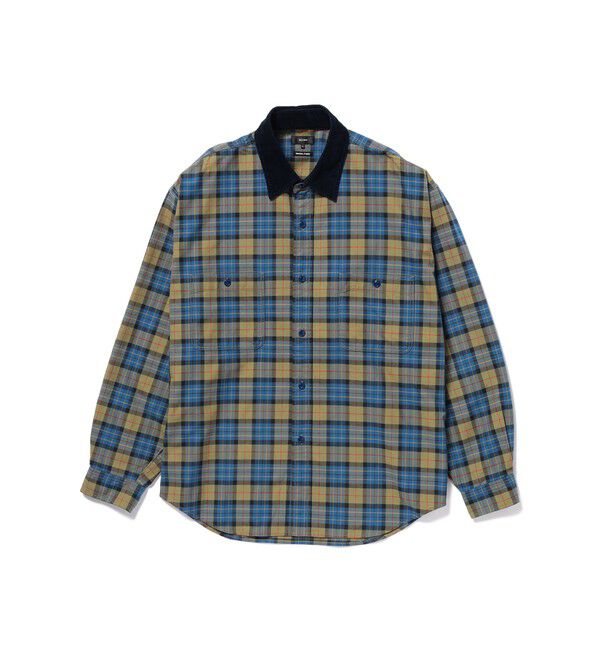 BEAMS「ワーク チェック シャツ 【ワイドフィット】」|シャツ・ブラウス|NAVY
