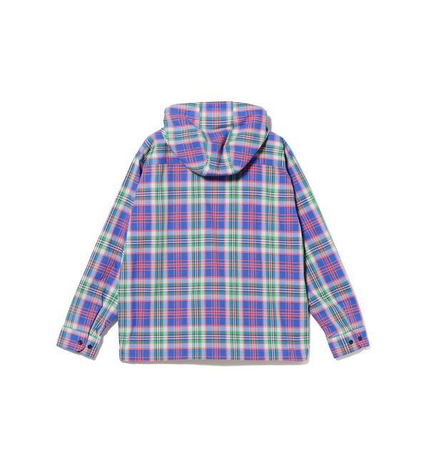 BEAMS「チェック フーディシャツ」|シャツ・ブラウス|
