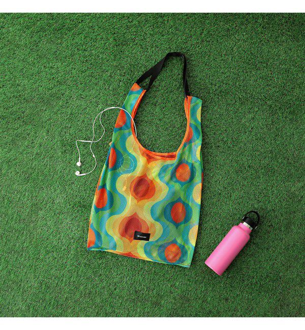 bPr BEAMS「2WAY メッシュショッパー LARGE」|ポーチ|ORANGE_WAVE