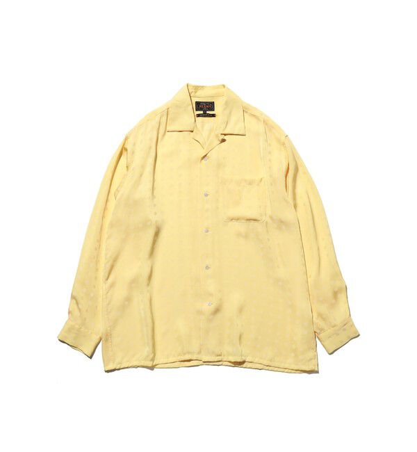 BEAMS PLUS「Open Collar Cupro Dot Pattern」|シャツ・ブラウス|YELLOW