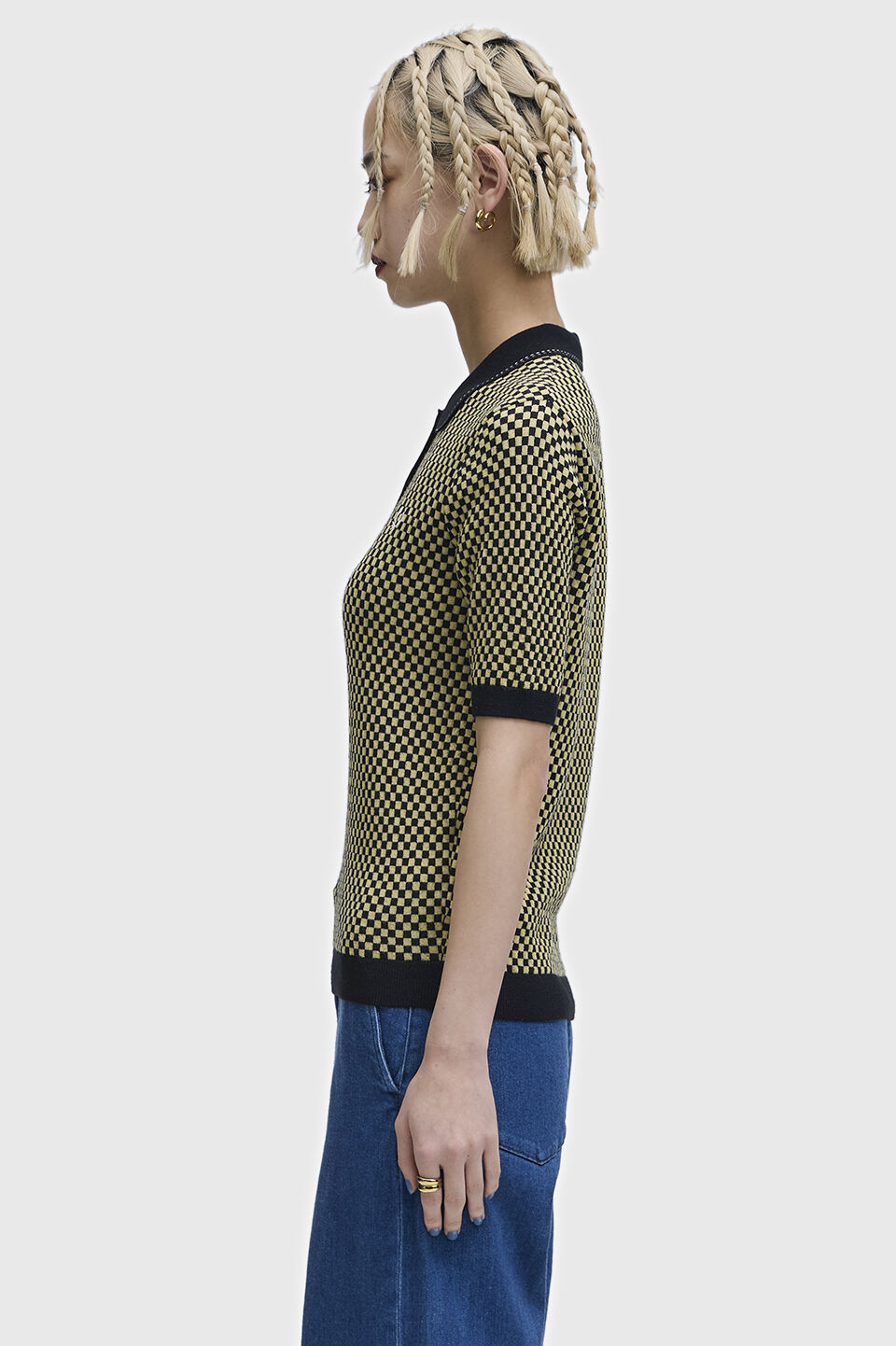 FRED PERRY 「Chequerboard Knitted Shirt／チェッカーボードニットポロシャツ」|ポロシャツ|