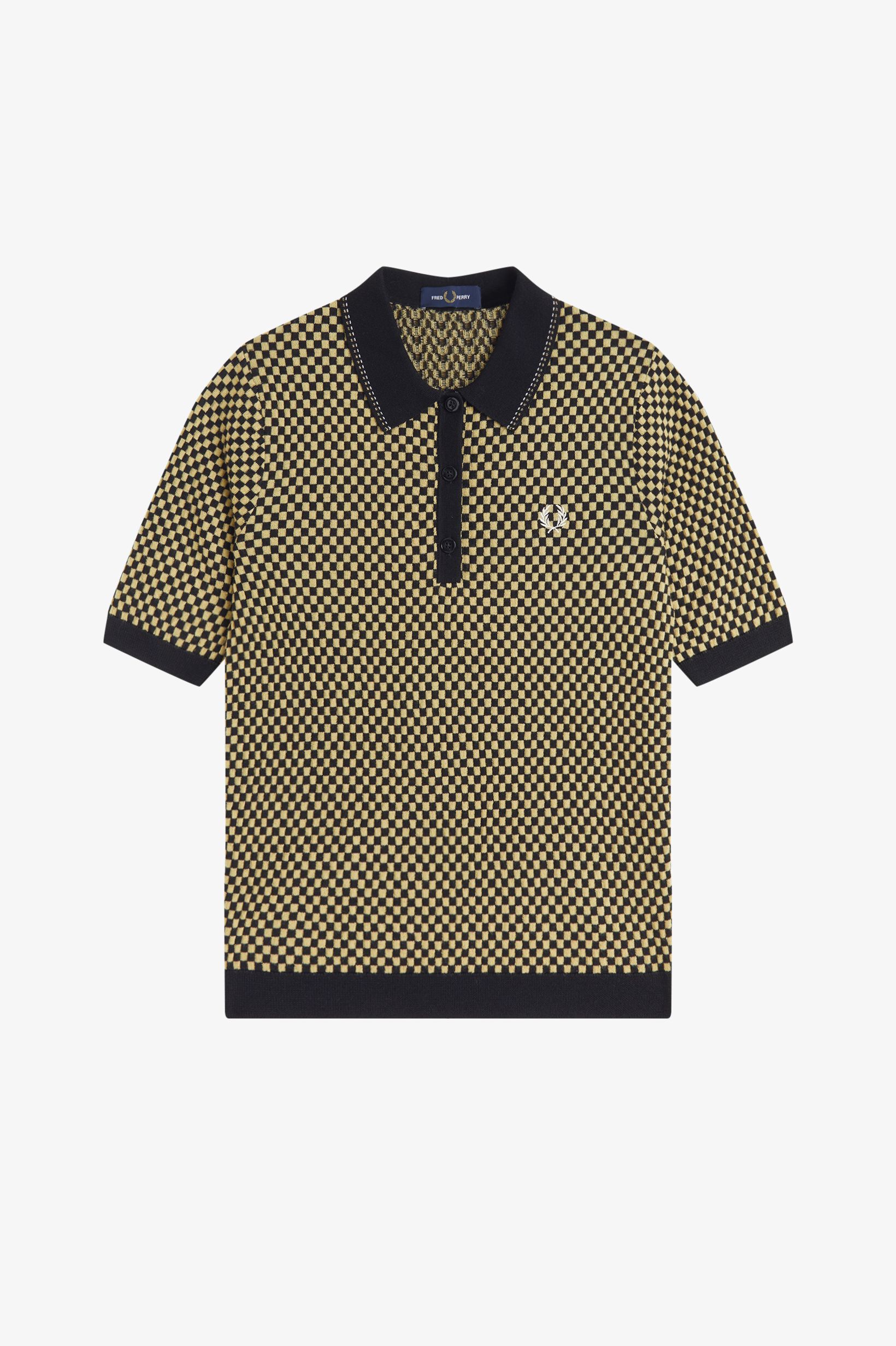 FRED PERRY 「Chequerboard Knitted Shirt／チェッカーボードニットポロシャツ」|ポロシャツ|