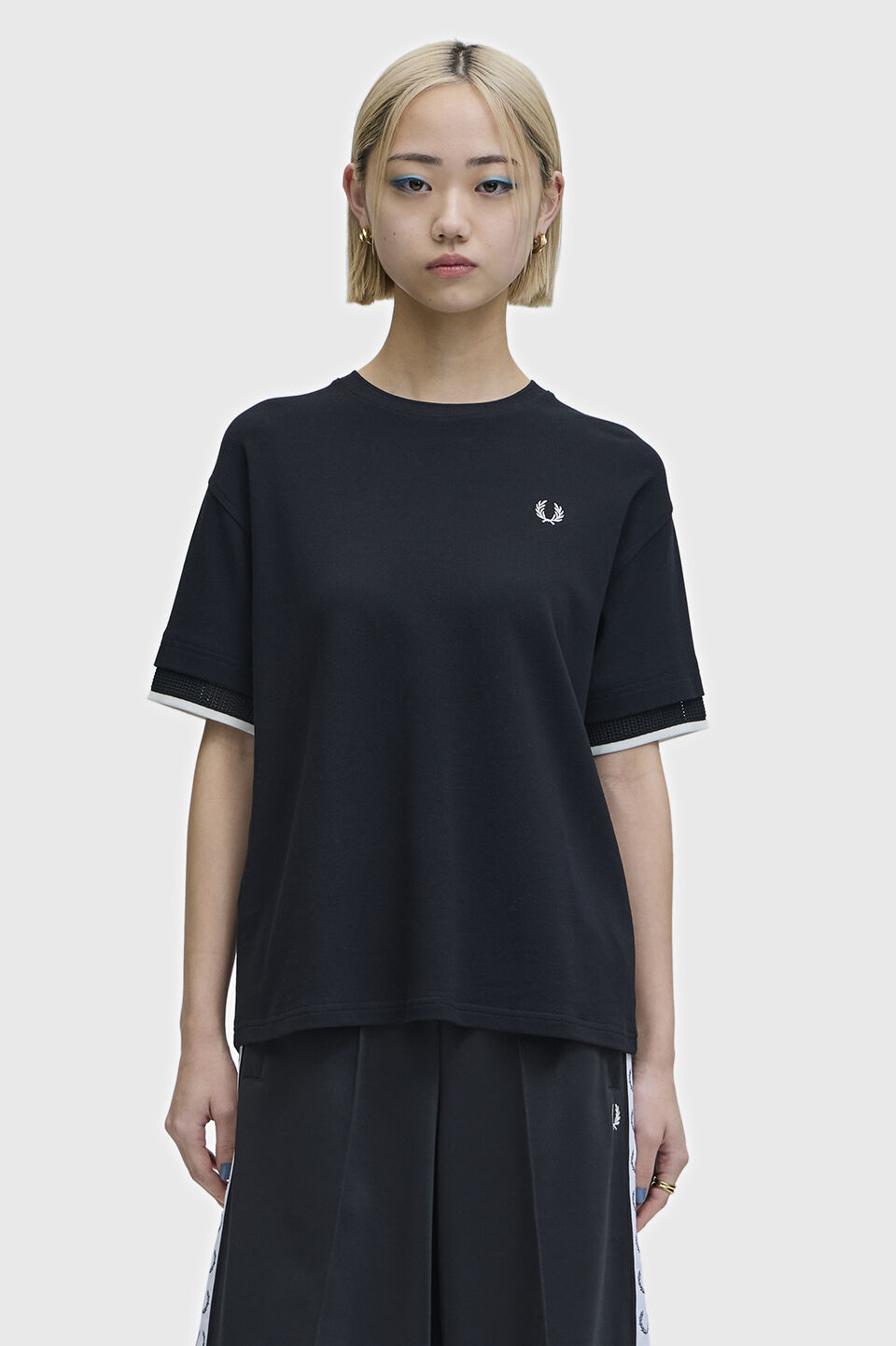 FRED PERRY 「FRED PERRY／Mesh Cuff Pique T-Shirt／メッシュカフスピケTシャツ」|Tシャツ・カットソー|