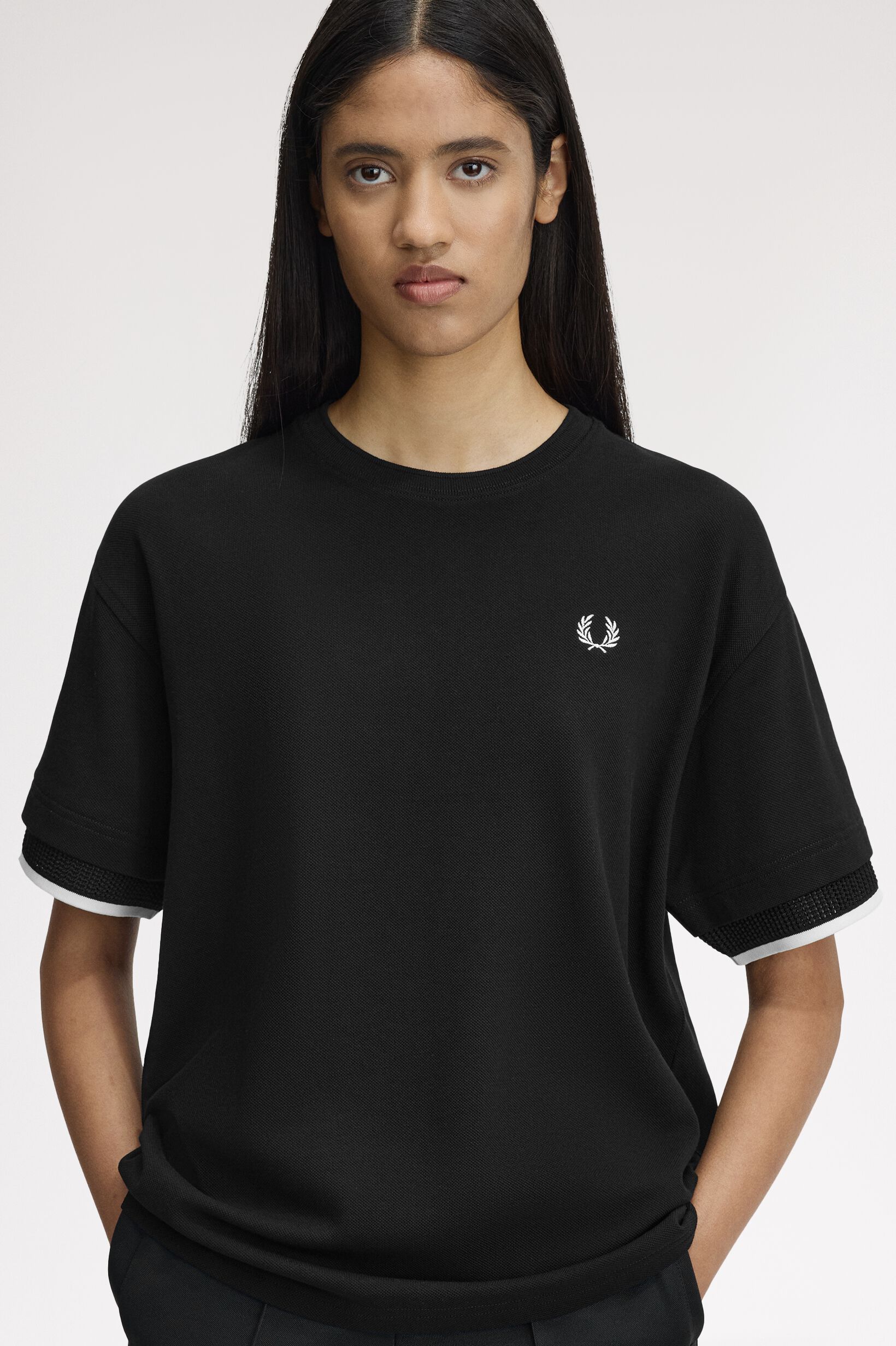 FRED PERRY 「FRED PERRY／Mesh Cuff Pique T-Shirt／メッシュカフスピケTシャツ」|Tシャツ・カットソー|