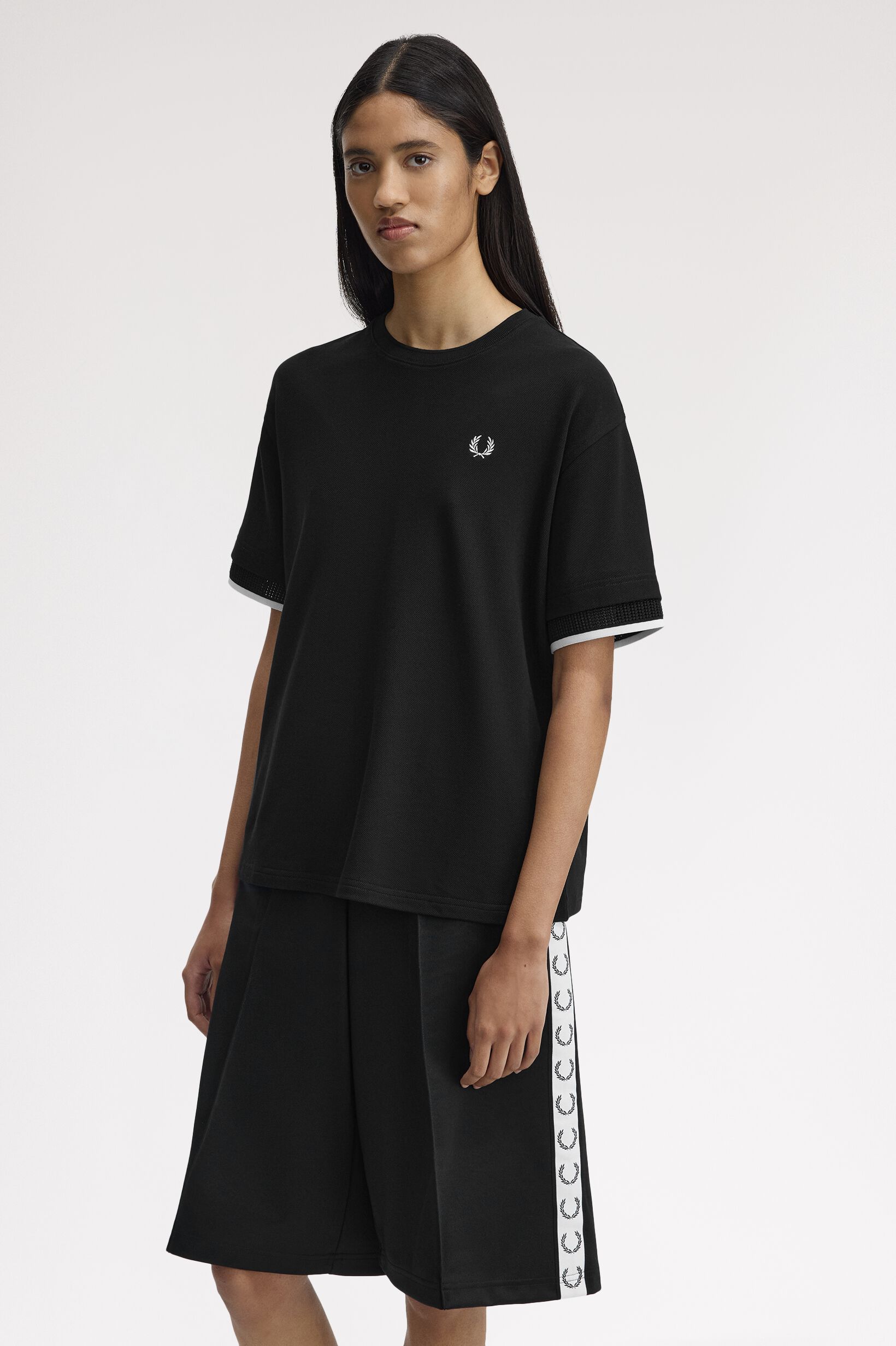 FRED PERRY 「FRED PERRY／Mesh Cuff Pique T-Shirt／メッシュカフスピケTシャツ」|Tシャツ・カットソー|