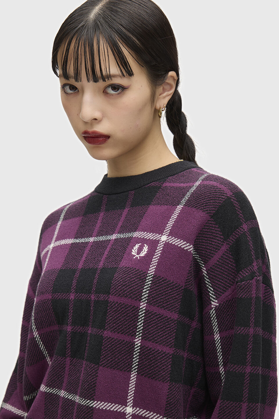 FRED PERRY 「FRED PERRY／Boucle Tartan Jumper／ブークレタータンチェックジャンパー」|ニット・セーター|