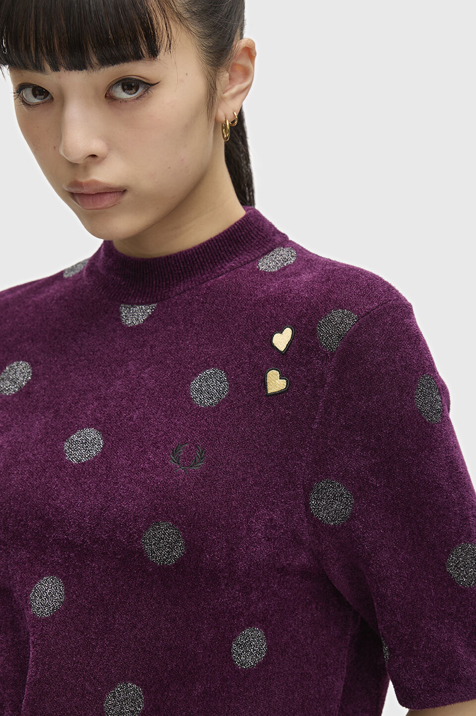 FRED PERRY 「FRED PERRY／POLKA DOT KNITTED TOP／エイミーワインハウス　ポルカドットニットトップス」|Tシャツ・カットソー|