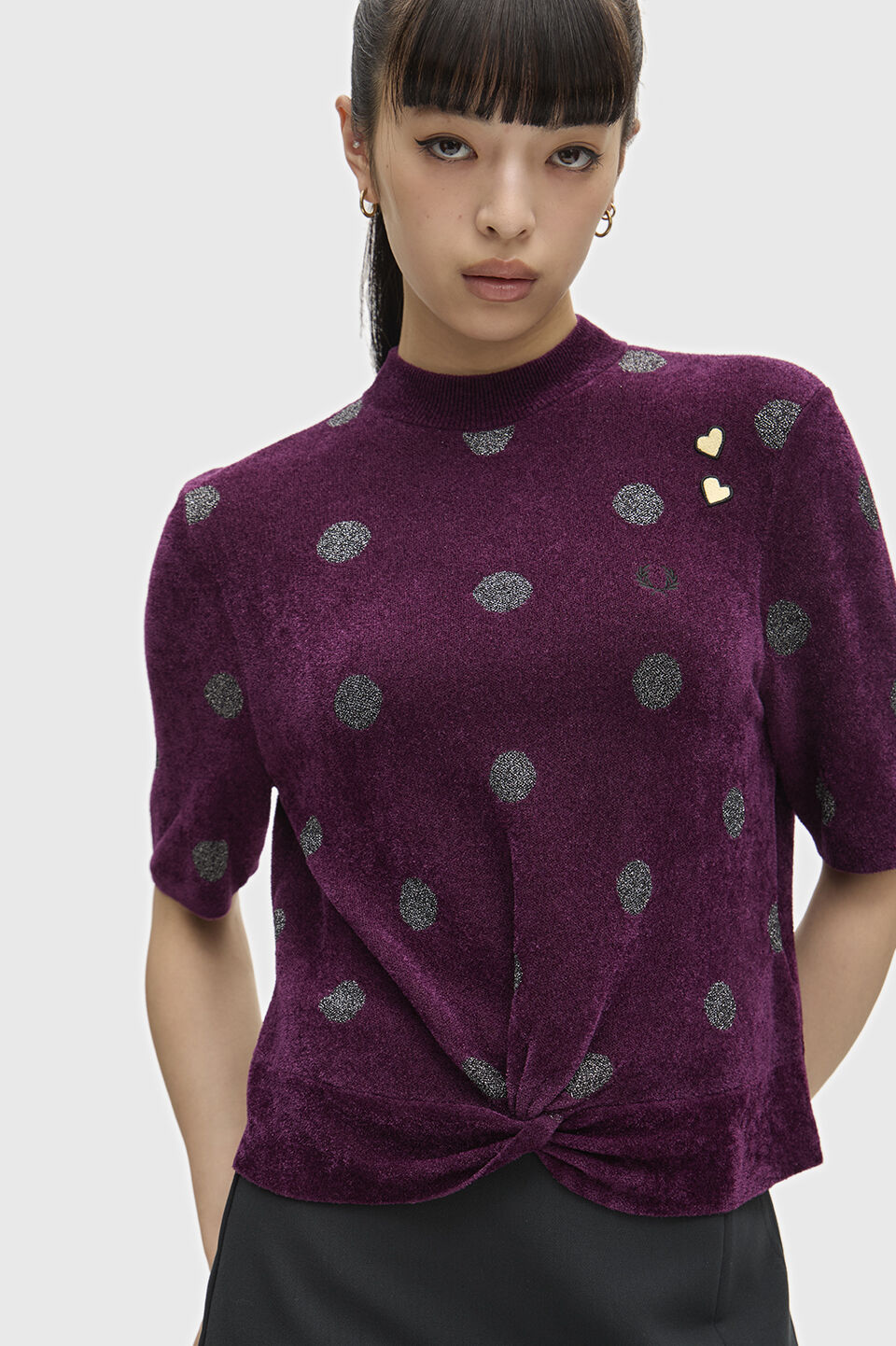 FRED PERRY 「FRED PERRY／POLKA DOT KNITTED TOP／エイミーワインハウス　ポルカドットニットトップス」|Tシャツ・カットソー|