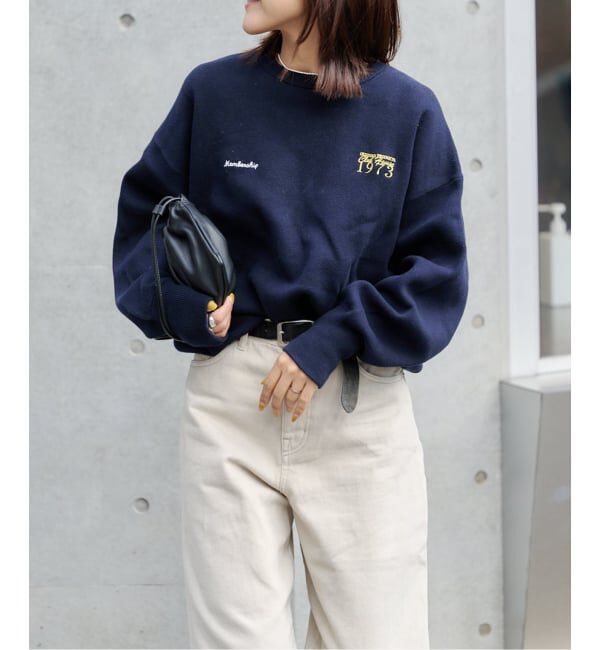 OUTDOOR PRODUCTS Usual Things「追加2 ロゴ刺繍スウェットライククルーネックニットプルオーバー」|ニット・セーター|