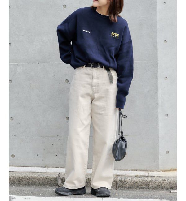 OUTDOOR PRODUCTS Usual Things「追加2 ロゴ刺繍スウェットライククルーネックニットプルオーバー」|ニット・セーター|
