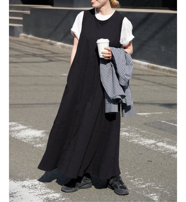 OUTDOOR PRODUCTS Usual Things「スラブテンジクフレアノースリワンピース」|ワンピース|ブラック