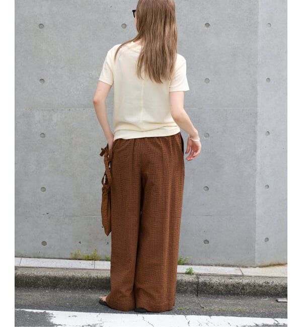 OUTDOOR PRODUCTS Usual Things「追加 コットンサッカーチェックイージーパンツ セットアップ対応」|スラックス|