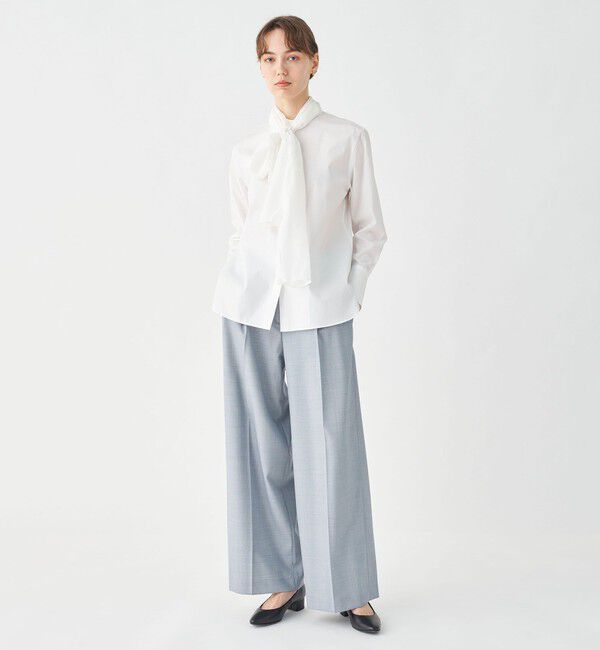TOMORROWLAND collection「コンパクトブロード シフォンボウタイブラウス」|シャツ・ブラウス|