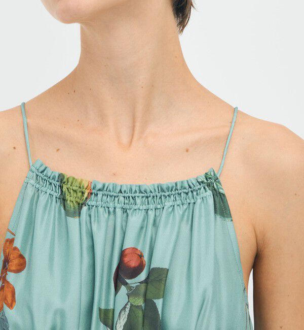 CABaN「シルク Green Showerプリント キャミソールワンピース」|ワンピース|