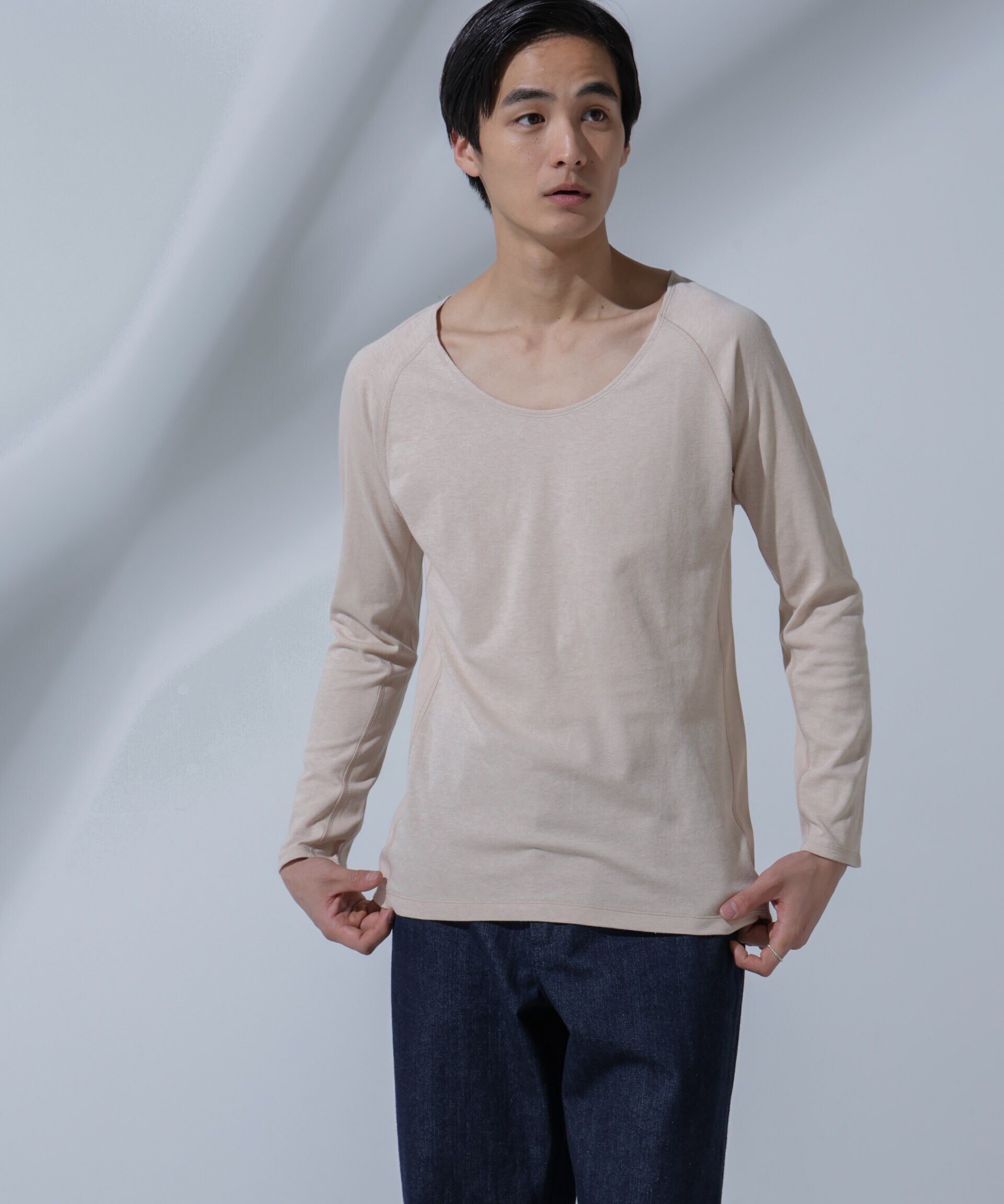 NANO universe「Anti Soaked(R)Plus インナーTシャツ 長袖」|Tシャツ・カットソー|