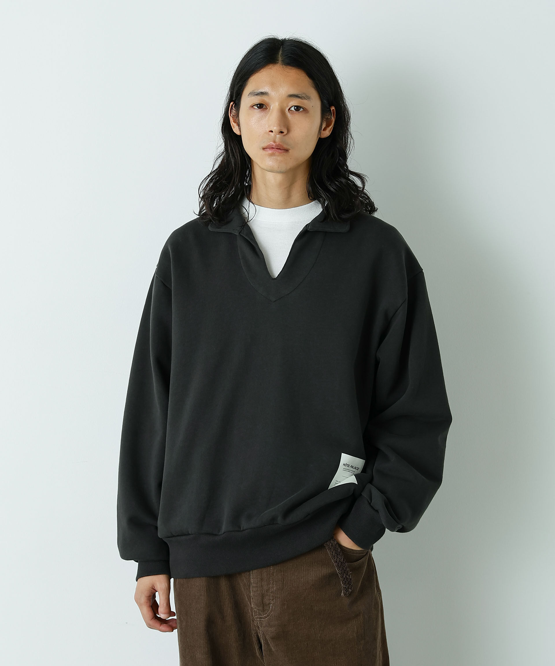 nano･universe「｢HOTEL PALACE｣ スキッパーロゴスウェット」|Tシャツ・カットソー|