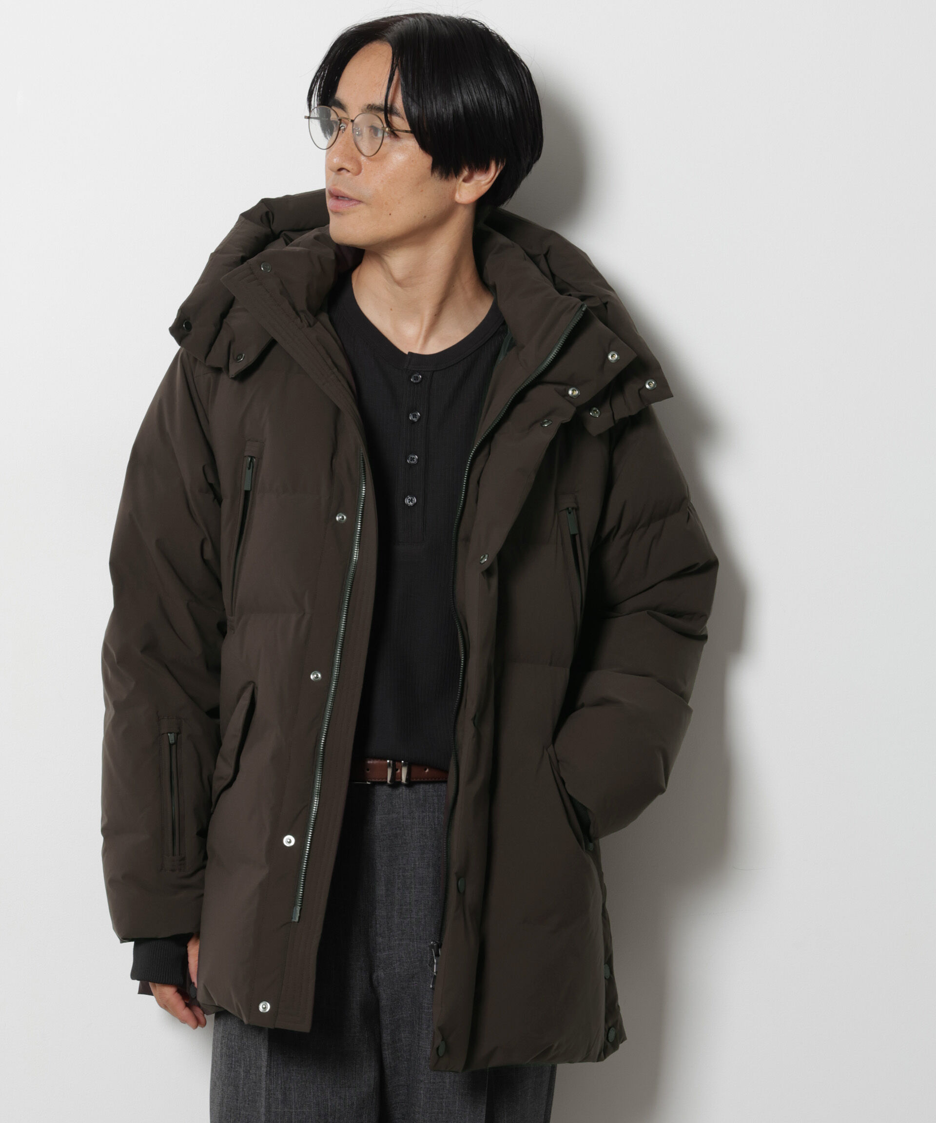 NANO universe「「西川ダウン(R)」SOLOTEX ミドル丈ダウン」|ダウン|