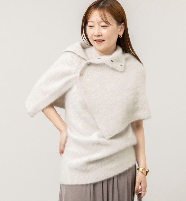 NOLLEY'S sophi「ウール混ヘアリー片開きポンチョ」|ニット・セーター|