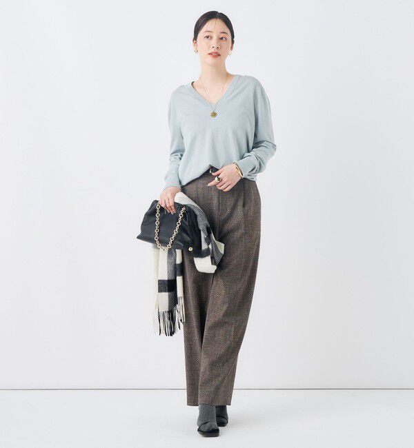 NOLLEY'S「《ストレッチ》ウォッシャブルネップツイードワイドパンツ」|その他|