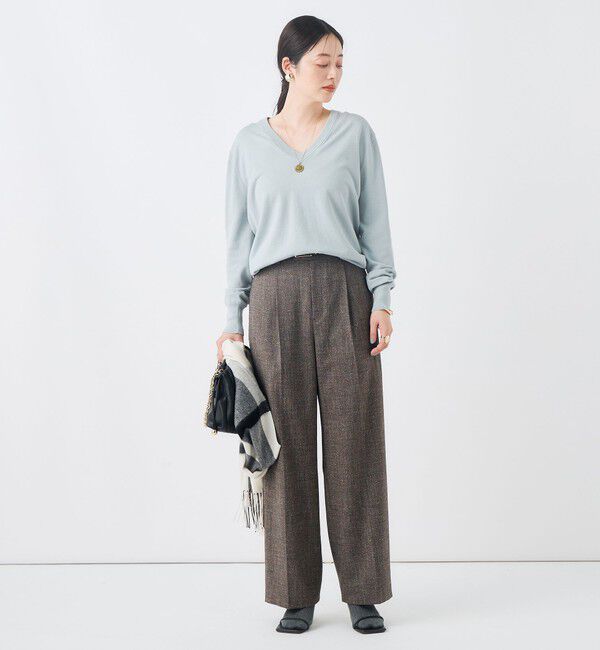 NOLLEY'S「《ストレッチ》ウォッシャブルネップツイードワイドパンツ」|その他|