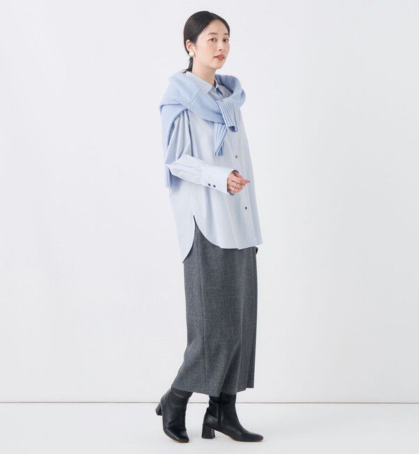 NOLLEY'S sophi「ウォッシャブル120/2ストライプオーバーシャツ」|シャツ・ブラウス|