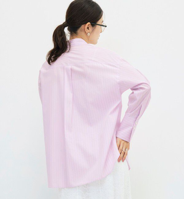 NOLLEY'S sophi「ウォッシャブル120/2ストライプオーバーシャツ」|シャツ・ブラウス|