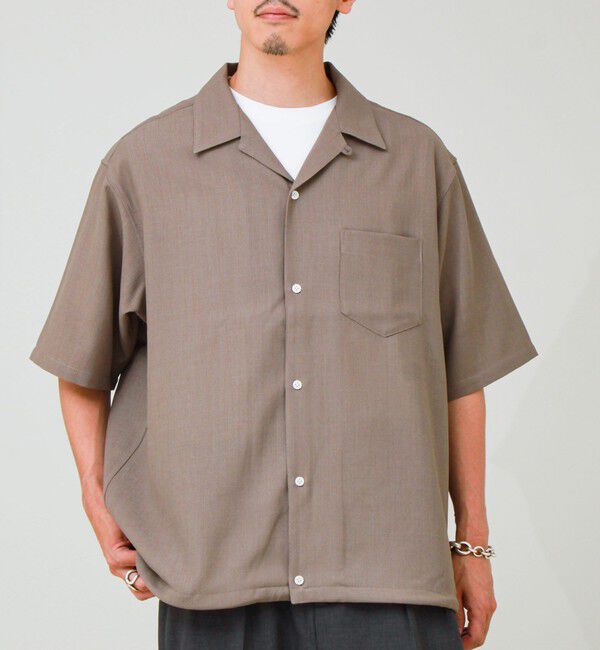 GLOSTER「【COOLMAX/セットアップ対応】エバレットメッシュオープンカラー半袖シャツ」|シャツ・ブラウス|