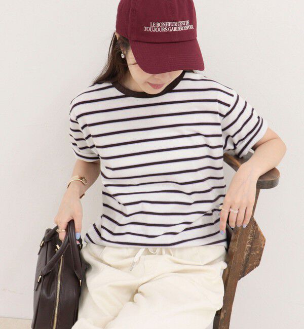 fredy emue「【汗ジミ軽減】ボーダーTシャツ」|Tシャツ・カットソー|ホワイト系その他