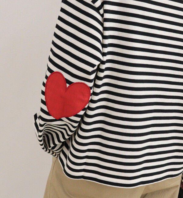 fredy emue「ボーダーハートパッチプルオーバーカットソー」|Tシャツ・カットソー|