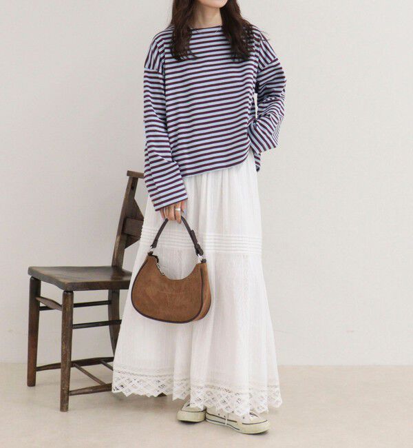fredy emue「ボーダーハートパッチプルオーバーカットソー」|Tシャツ・カットソー|