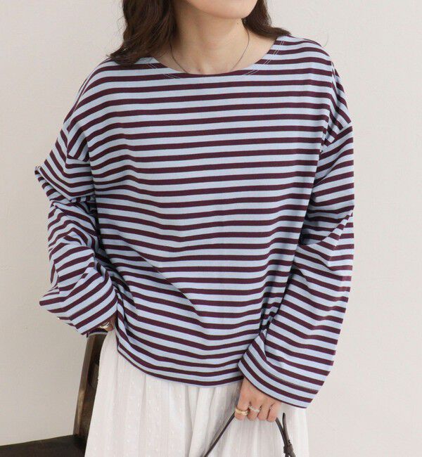 fredy emue「ボーダーハートパッチプルオーバーカットソー」|Tシャツ・カットソー|