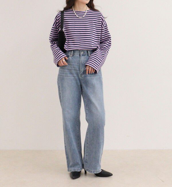 fredy emue「ボーダーハートパッチプルオーバーカットソー」|Tシャツ・カットソー|