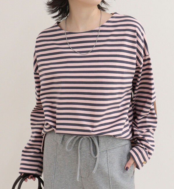 fredy emue「ボーダーハートパッチプルオーバーカットソー」|Tシャツ・カットソー|