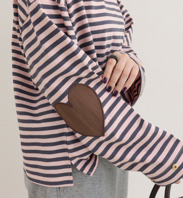 fredy emue「ボーダーハートパッチプルオーバーカットソー」|Tシャツ・カットソー|