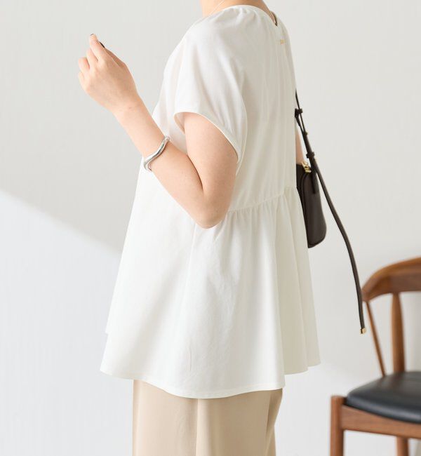  「【再値下げ/スタイルアップ】切替ギャザーカットソー」|Tシャツ・カットソー|